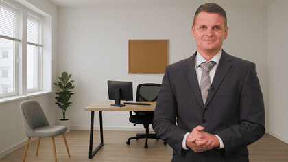 Insurance advisor recording a personalized welcome video for a new client